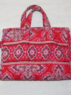 Vera Bradley Frankly Scarlet Travel Organizer Make-up Jewelry Toiletries Bag